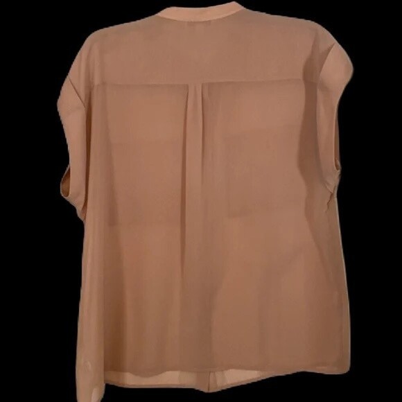 Cabi By Anthropologie Top Cabichai Tea Sheer 970 Cap Sleeve Blouse Medium - Picture 4 of 13